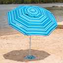 Tommy Bahama ANCHORX Beach Umbrella, Blue Stripe, 7 ft Canopy
