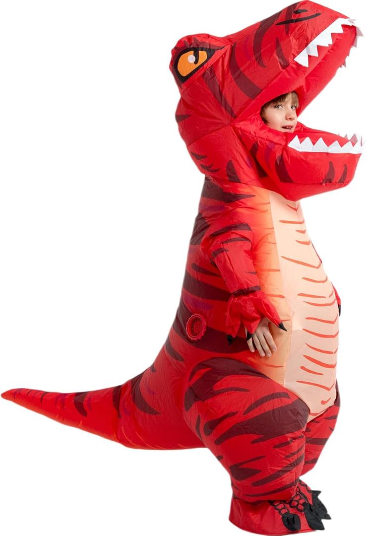 Blow Up Trex Costume,Inflatable Costumes for Kids,Inflatable Dinosaur Costume,Halloween Costumes for Boys Girls (8-10YRS)