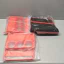 2 Pcs Reusable 6 Cup Drink Carrier with Handle and Insulated Bag for Hot and Cold Drink/Food, Foldable Plastic Cup Holder and 16 x 10 x 13'' Drink Carrier Cooler Bag for Travel and Delivery