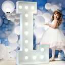 imprsv Marquee Numbers White Wedding Decorations: Large 4 Feet Tall Light Up Letters for Wedding Party Decor Baby Shower Big Foam Cardboard Proposal Letter L