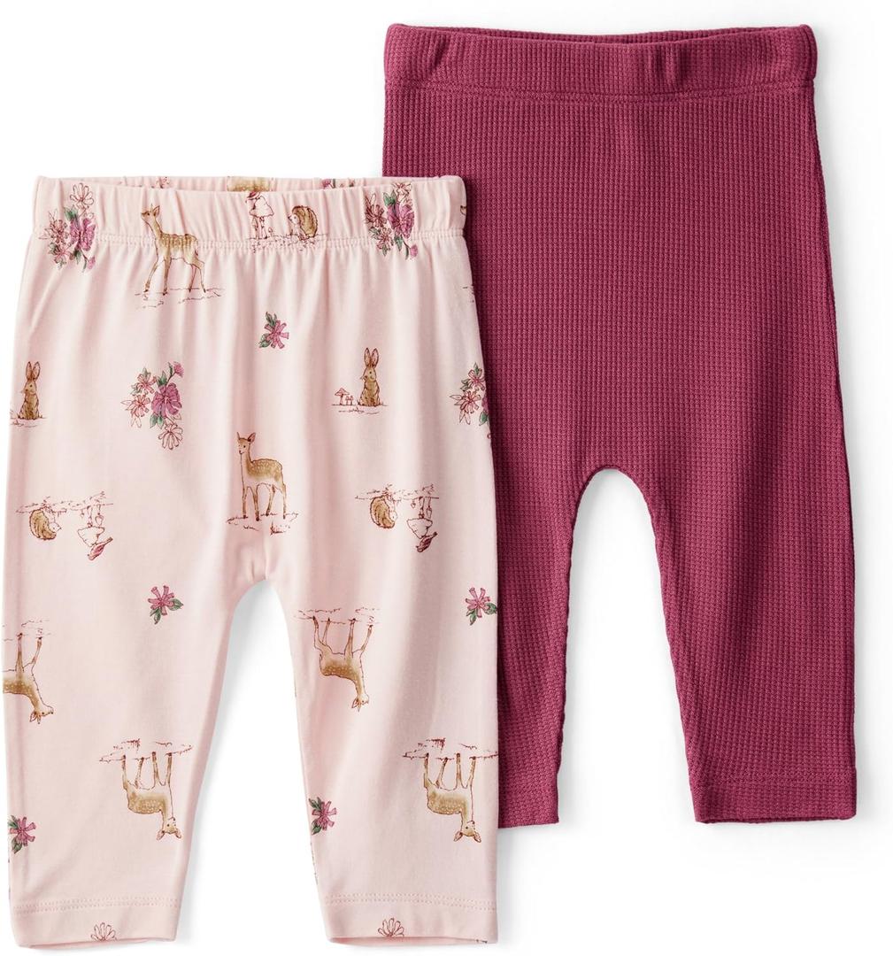 Carter's Baby Boys' Purelysoft 2-Pack Pant (Burgundy Deer Print), 24m