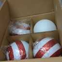 8 Pack Extra Large Christmas Ornaments Outdoor 6 Inch Red and White Balls Christmas Tree Decorations Jumbo Shatterproof Plastic Balls Giant Oversizded Ornament for Outside Lawn Yard Hanging Decor