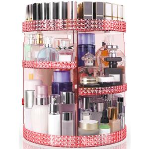 360 Degree Rotating Makeup Organizer, Extra Large Capacity Perfume Holder, Removable 7 Layers Cosmetics Organizer, Make Up Organizer For Countertop Storage Skincare or More (Pink) (XL)