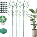 51 Inch Height Adjustable Plant Sticks Support Tall,Monstera Plant Support Stakes with Extension Poles, Plant Clips, Plant Ties Plant Support for Monstera Plants, Climbing Plants (6 Pack)