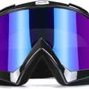 JAMIEWIN Motocross Goggles for ATV Dirt Bike Motorcycle UTV MX Offroad Riding - Anti UV Dustproof Anti Fog Racing Skiing Goggles for Men Women Youth Kids (Black Frame+color Lens)