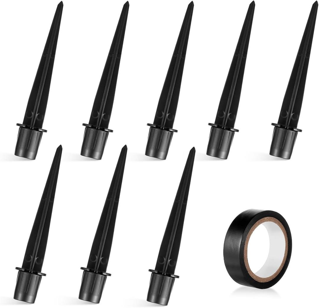8pcs Solar Light Replacement Stakes, 5.31x0.78 Inch Outdoor Lighting Ground Stakes Spikes for Pathway Lights Metal Solar Light Replacement for Garden Landscape Yard Decor