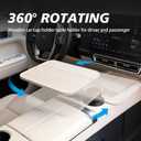 360 Rotating Wood Car Tray & Desk for Laptop - Steering Wheel Cup Holder Table, Car Accessories for Women & Men, Compatible with Tesla Model Y/3/S, Ford F150/Explorer/Maverick & Most Vehicles