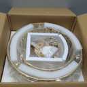 16" Gold Crystal Chandelier 4-Light Modern Round Glass Pendant Ceiling Light Fixture 2-Tier Luxury K9 Crystal Chandeliers for Dining Room, Kitchen Island, Living Room Bedroom