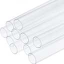 uxcell 10 Pcs Clear Plastic Rigid Tubing 24mm ID x 25mm OD, 0.5 Meters L
