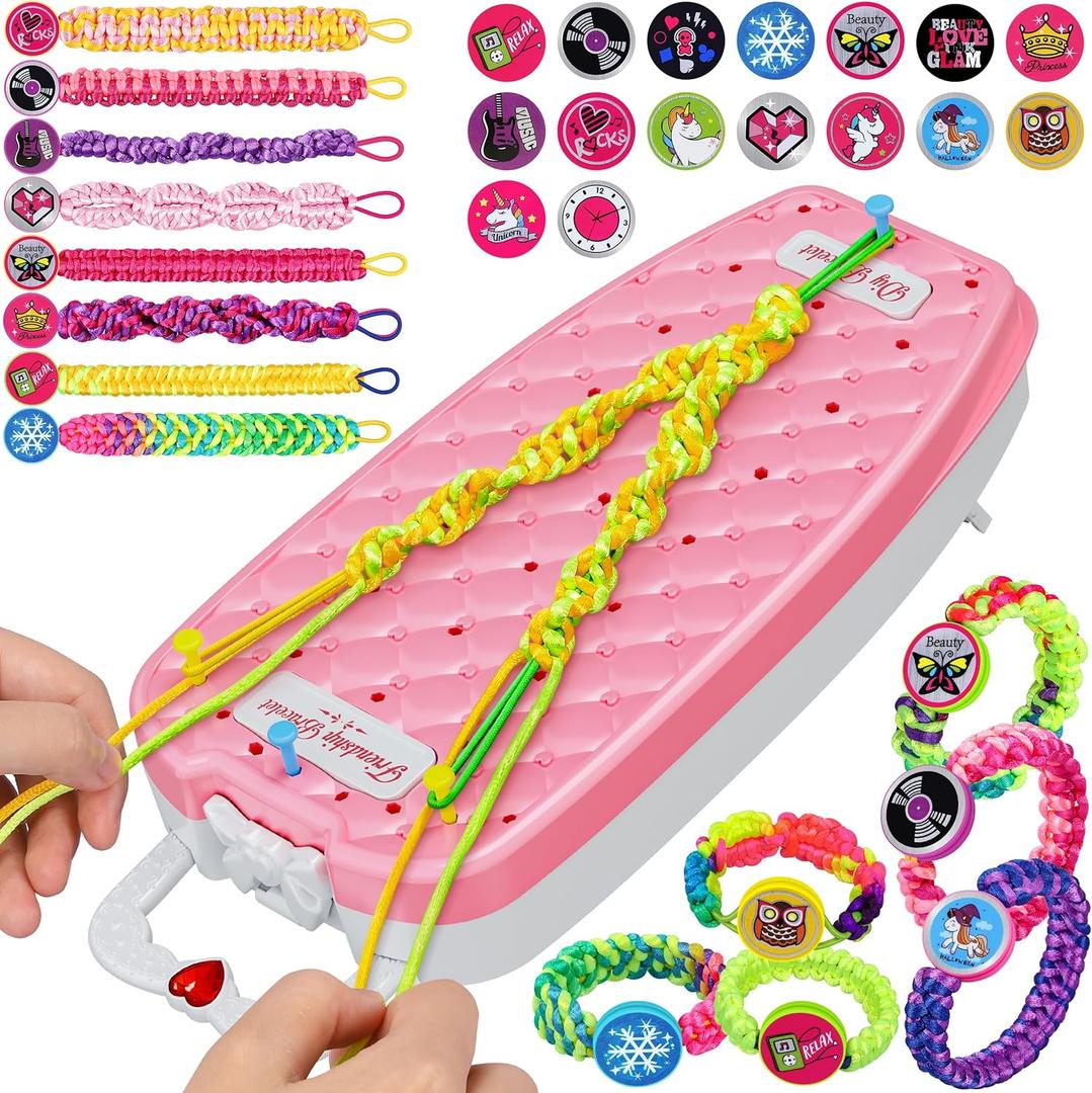 Dpai Friendship Bracelet Making Kit for Girls,DIY Arts and Crafts Toys,Jewelry String Maker Kit,The Best Birthday Gifts Ideas for Girls 6 7 8 9 10 11 12+ Years Old Pink