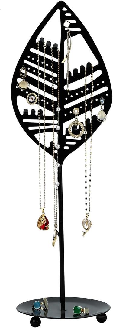 Half RoomJewelry Organizer Jewelry Stand Jewelry Holder, Necklace Organizer with Ring Tray, Sturdy Jewelry Hanger for NecklaceJewelry Tower Storage Rack Tree for Bracelets Earrings Rings