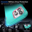 for iPhone 14 Pro Max Case 6.7" with 2 Screen Protector, Full Body Heavy Duty Military Grade Cover, Shockproof/Drop Proof Protection Phone Case (Mint Pink)