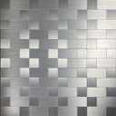 XUANINY Peel and Stick Metal Backsplash Tiles, Self Adhesive Aluminum Mosaic 3D Wall Sticker for Kitchen (Square +Rectangle Stainless Steel, 5 Sheets)