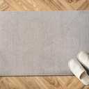 Luul Home Non Slip Solid Area Rug Gray 2x3 Rubber Back Soft Doormat Rugs for Living Room Kitchen Bedroom and Hallway Stain Resistant Washable Easy Cleaning Non Shedding Carpet Gray 2 x 3