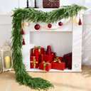 9Ft Artificial Norfolk Pine Garlands, Christma Real Touch Winter Pine Garland, Green Faux Greenery Garland for Table, Mantle, Wall, Indoor, Outdoor Winter Christmas Decorations