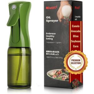 Mistifi Oil Sprayer 150ml glass bottle Refillable Premium Dark Green Glass Bottle for Healthy Cooking & Baking Even Oil Control for Healthy Nonstick Cooking (PS642)