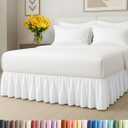 Bedskirt Twin Size Ruffle - 12 inch Drop Dust Ruffle Bed Skirt with Platform - Ultra-Soft, Easy Fit, Premium Hotel Quality - Wrinkle, Fade & Shrink Resistant - for Women, Men, Kids and Teens - White