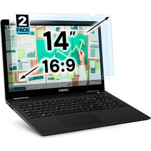 VINTEZ 14 inch Blue Light Blocking Screen Protector Panel for 16:9 Widescreen Computer Monitor and Laptop  PC AntiUV Eye Protection Filter Film  AntiScratch Diagonal Frame Shield [1 Pack]