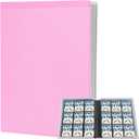 9 Pocket Trading Card Binder - 360 Cards Capacity, 20 Side-Loading Pages, Book-Style Closure with Clear Artwork Pockets for Anime, Cute Cards & Personal Collections (Pink)