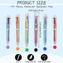 Aodaer 144 Pieces Multicolor Ballpoint Pens 0.5 mm 6 Colors Transparent Barrel Ballpoint Pen 6-in-1 Multicolor Retractable Ballpoint Pens for Office School Supplies Gifts