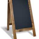 Better Office Products Magnetic A-Frame Chalkboard Sign, Extra Large 20" x 40", Standing Chalkboard Easel, with Chalk Marker + Chalk & Eraser, Sandwich Board Outdoor Sidewalk Sign,(Rustic Brown)