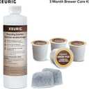 Keurig 3-Month Brewer Maintenance Kit, 7 Count & Travel Mug Fits K-Cup Pod Coffee Maker, 1 Count (Pack of 1), Stainless Steel