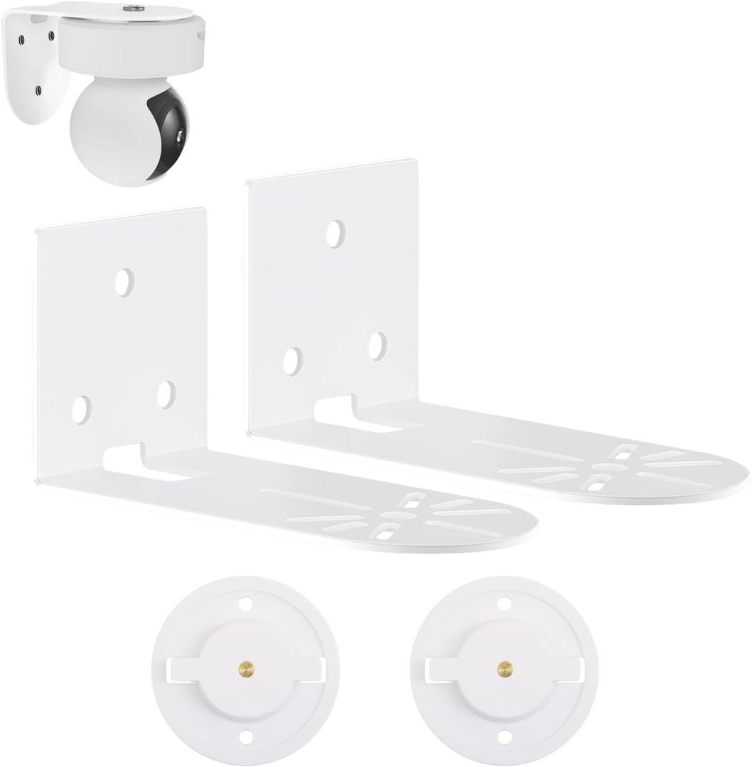 2 Pack Metal Wall Mount for Kasa Indoor Pan/Tilt Camera EC70 EC71 KC410S and Tapo C210 C200 C220, Upright or UpsideDown Install, 360 Degree Adjustable Viewing, RustProof Steel