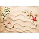 Baocicco Backdrop 5x3ft Seaside Scenery Vinyl Photo Background Sand Beach Coral Starfish Natural Landscape Photo Booth Props Backdrops for Travel Vacation Summer Holiday Photography