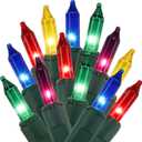 Multicolor Christmas String Lights, 100 Count, Incandescent Mini Christmas Lights, Connectable Xmas Tree Light for Indoor Outdoor Garland Birthday Holiday Wedding Festival Party