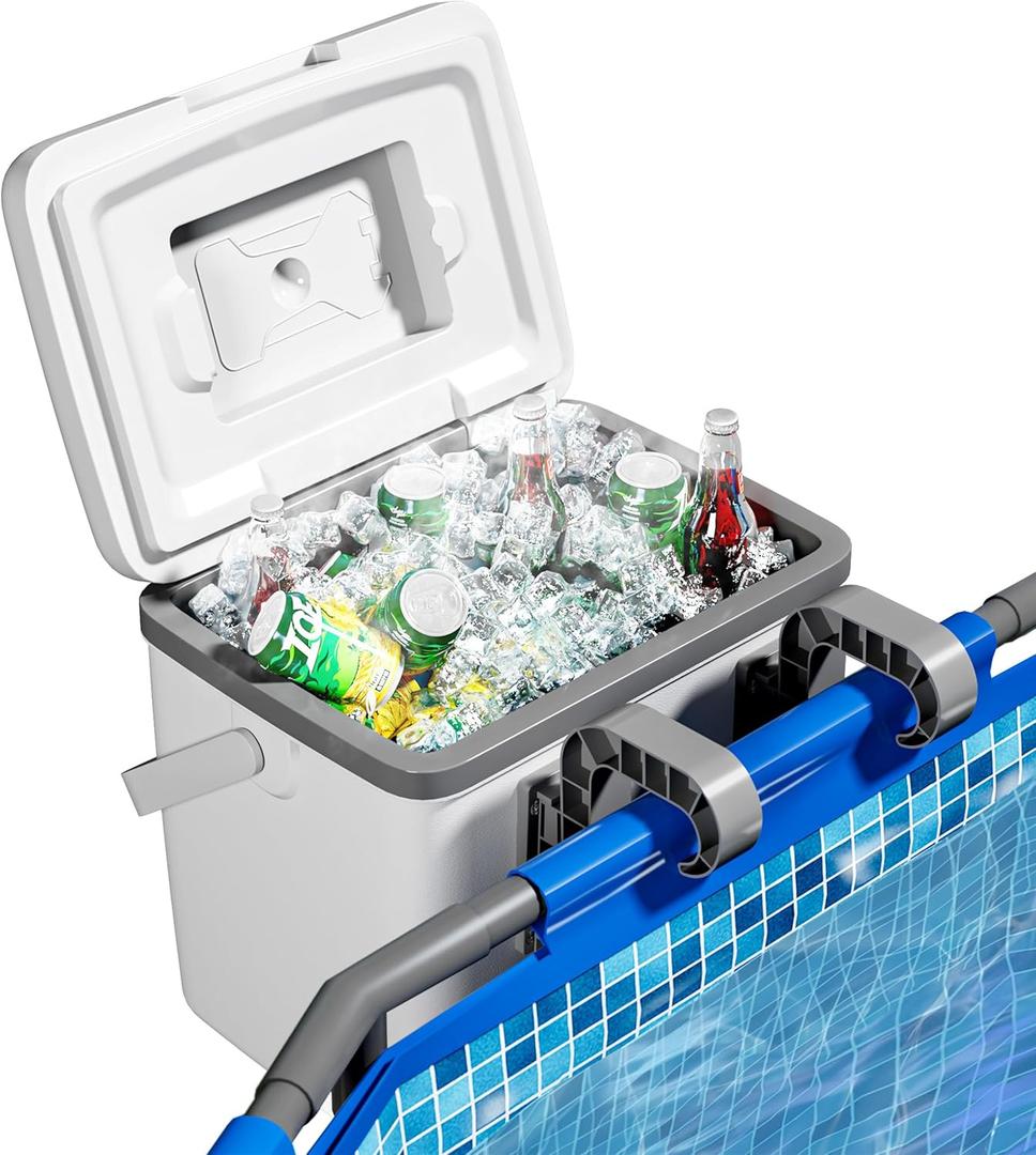BACOENG 13.74 Qt Pool Cooler for Above Ground Pools, Portable Poolside Cooler Keeps Ice for Up to 72 Hours, Insulated Hard Coolers with Handle for Poolside, Camping, Fishing