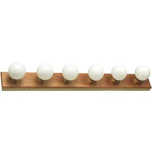 Design House Vanity Lights, 6 Linear Lights, Dimmable, Horizontal or Vertical Use, Uses (6) 60W Bulbs, For Bathroom/Makeup Vanity, Honey Oak, 36.0 in. L x 4.5 in. H x 2.5 in. D, 500223