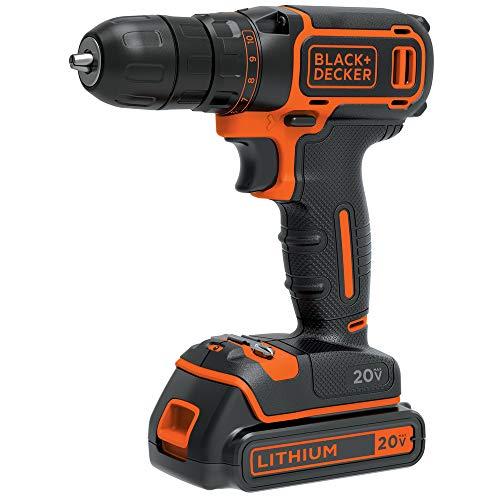 BLACK+DECKER Cordless Drill/Driver Kit with ‎Battery, Charger, and Double Ended Bit (BDCDD120C)