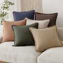 Foindtower Decorative Linen Fringe Throw Pillow Covers Cozy Boho Farmhouse Cushion Cover with Tassels Soft Accent Pillowcase for Chair Sofa Bed Living Room Home Decor, 1616 Inch, 1PC,Tan Beige (Semolina)