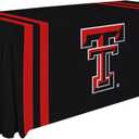 Victory Corps Texas Tech Red Raiders College Sports Printed Table Throw - NCAA Licensed - Polyester - School Tablecloth (Black, Red) (6' Draped)