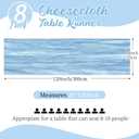 8 Pack Baby Blue Cheesecloth Table Runners 20x120 Inch Gauze Table Runner 10FT Easter Cheese Cloth Table Runner Rustic Sheer Runner for Wedding Baby Shower Birthday Party Table Decor