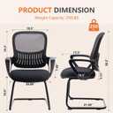 Sweetcrispy Waiting Room Chairs, Desk Chair No Wheels, Mesh Back, Set of 4