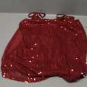 lime flare Women Sexy Sparkle Shimmer Cami Tank Tops Las Vegas Disco Sequin Camisole (Small, Wine)