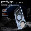 for iPhone 14 Plus Case Magnetic,for iPhone 15 Plus Case Compatible with MagSafe Support Wireless Charger,with Camera Cover Kickstand+with 2 Screen Protectors,Heavy Duty Protection Phone Blue