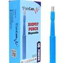 Disposable Biopsy Punch Curettes - Set of 10 - Sterile Biopsy Dermal Punch Curette for Piercing with Protective Handle (3 mm)