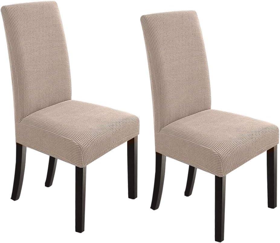 Dining Chair Covers Stretch Chair Cover Parsons Chair Slipcover Chair Covers for Dining Room Set of 2, Khaki
