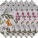Yourtablecloth 100% Cotton Cloth Dinner Table Napkins -Soft & Vibrant Napkins 20 x 20 Set of 6 (Beige Petal)