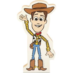 Disney Pixar Toy Story 2 Cowboy Woody Shelf Sitter Decor - Chunky Wood Block Cutout for Kids' Bedroom, Play Room or Nursery (Brown)