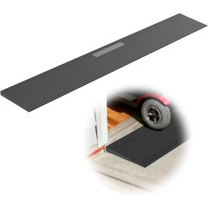 0.6" Rise Threshold Ramp for Doorways, 35.5" Wide Rubber Ramp for Wheelchairs, Walkers & Scooters, Cut-to-Fit Angled Entry Mat Ramp for Safer Home Access for Seniors & Kids