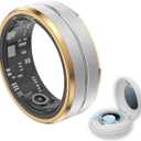 Smart Ring Health Tracker - Fitness Sleep Heart Rate Blood Oxygen Tracker Smart Ring for Men and Women,IP68 Waterproof Level Bluetooth Fitness Tracker Rings - Free APP (Platinum, 8)