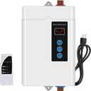 Electric Tankless Water Heater, 110V, 3KW, Digital Display, Self-Modulating, Eco-Smart, Under Sink Application. (110V White)