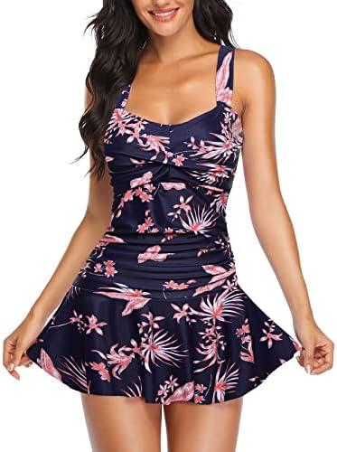 MiYang Women's Swimwear One Piece Slimming Skirt Tummy Control Swimdress Bathing Suit Size Small