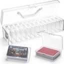 Yexiya Trading Card Storage Box Plastic Playing Card Case Set of 13, Portable Clear Playing Cards Box Plastic Holder for Game Cards Storage Organizer