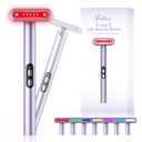 Light-Therapy-Wand, Red Light Therapy for Face and Neck Facial Wand 7 in 1 Led Beauty Wand Red & Blue Rejuvenation Face & Eye Massager Skincare Tool (Purple)