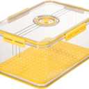 Bread Box for Homemade Bread, Bread Boxes for Kitchen Counter with Lid, Time Recording Bread Storage Container, Bread Containers Storage Airtight Loaf Bread Keeper, Yellow