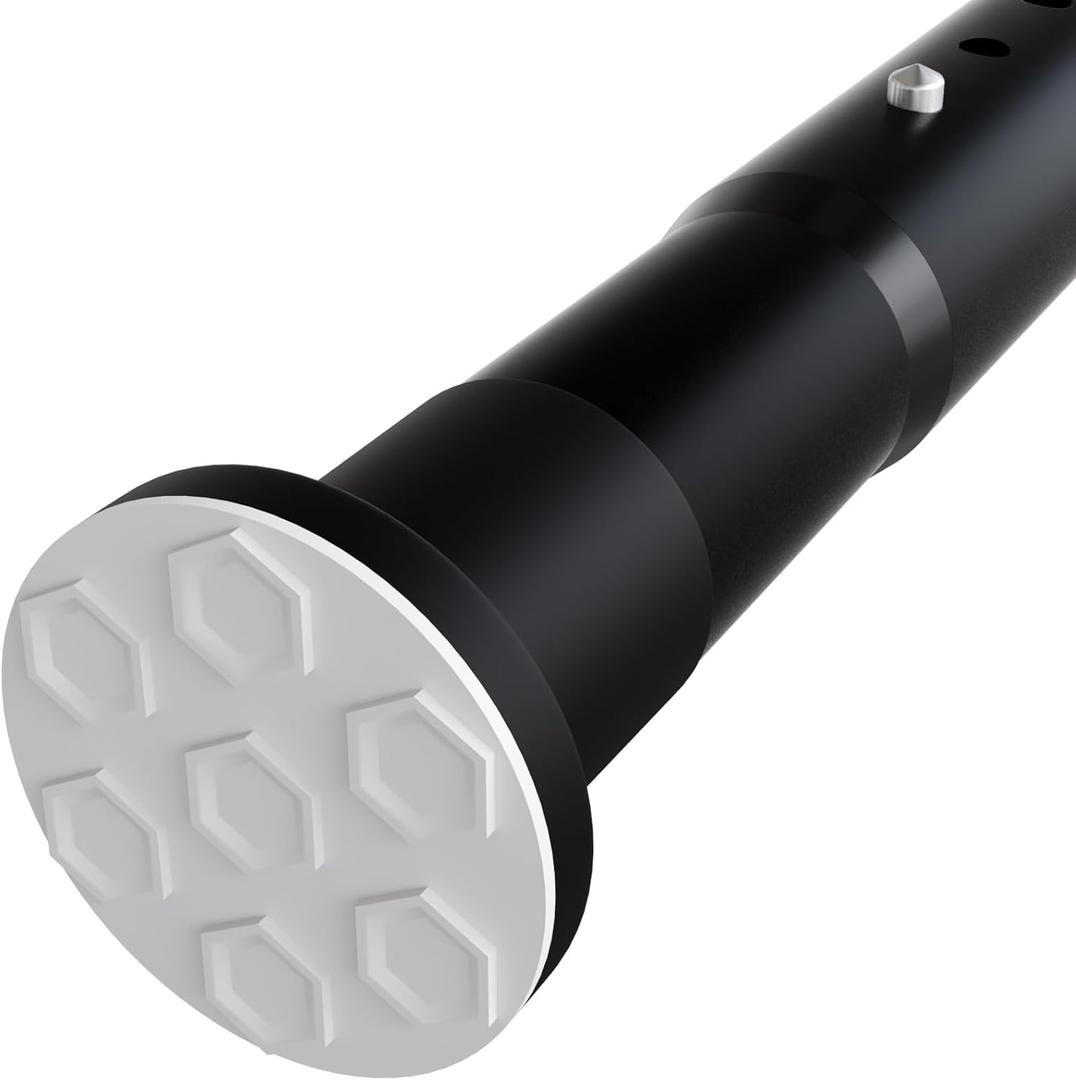 Oxdigi Tension Curtain Rods Adjustable Shower Curtain Rod Spring Tension 142.1-160 Inches, Curtain Rods No Drilling No Rust Antislip Heavy Duty for Bathroom, Window, Closet, Room Divider, Matte Black
